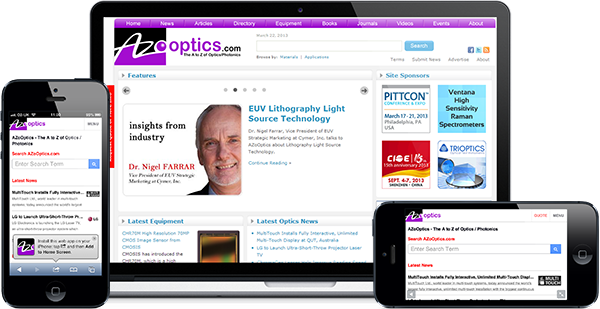 AZoOptics.com screenshots