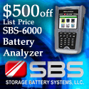 SBS-6000 Battery Analyzer - $500 Discount Off List Price