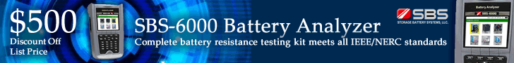 SBS-6000 Battery Analyzer - $500 Discount Off List Price