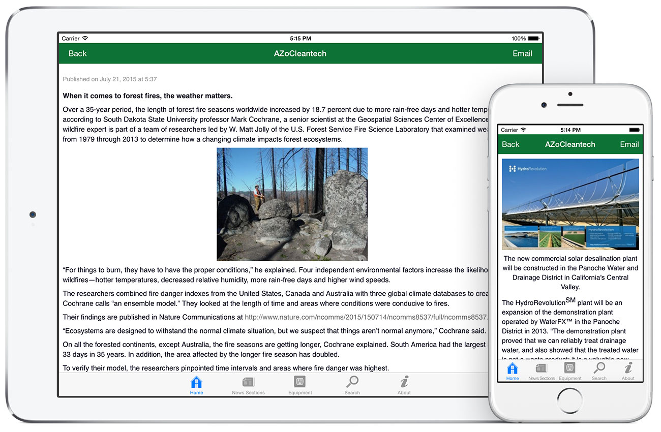 AZoCleantech by AZoNetwork App screenshots
