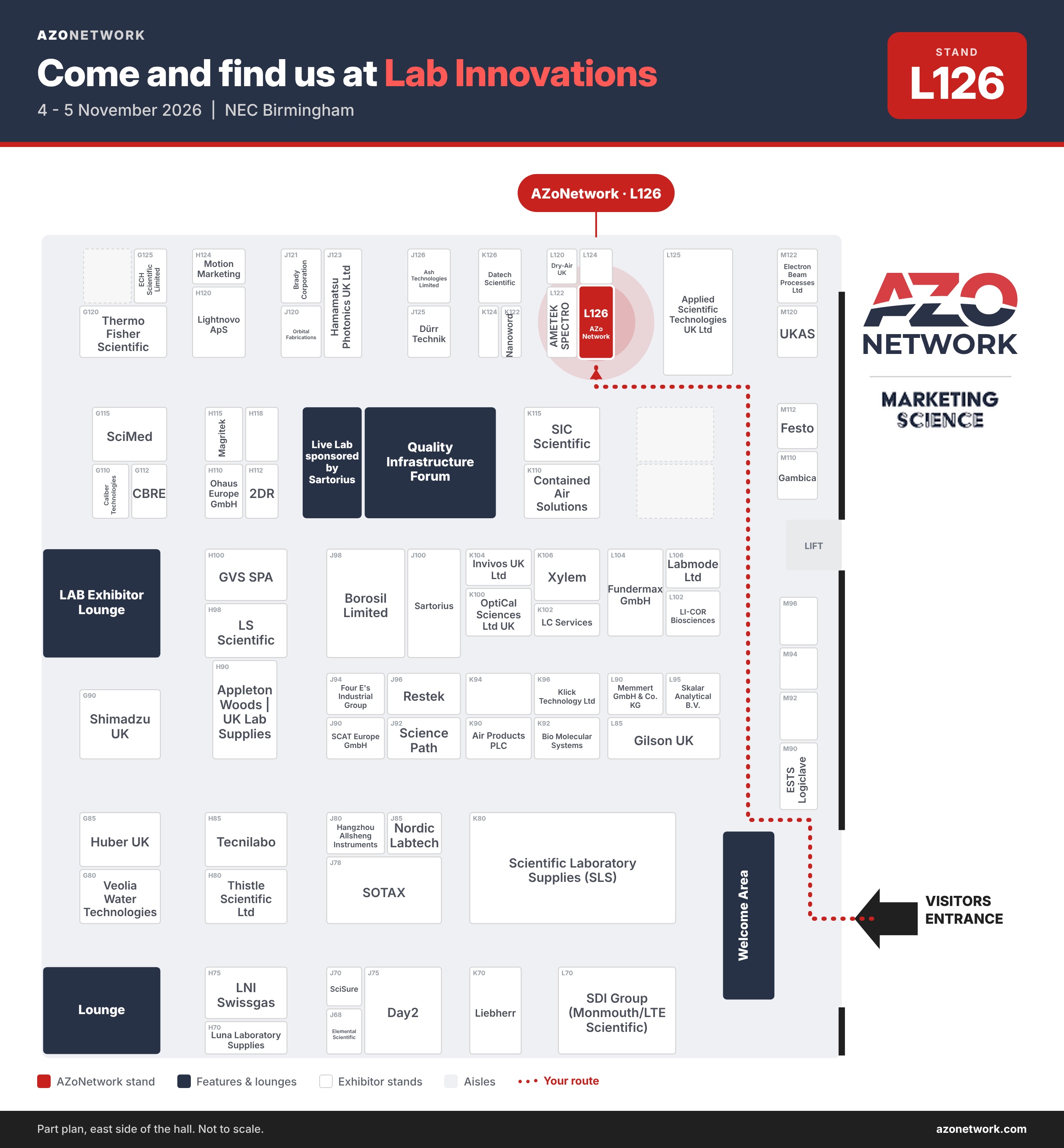 AZoNetwork on Stand L126 at Lab Innovations 2026