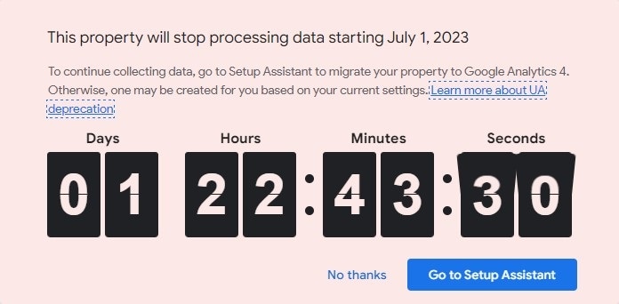 Google Analytics 4 Pop up notification