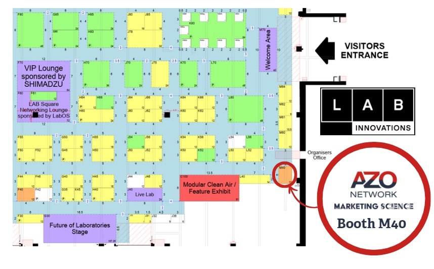 AZoNetwork Booth in Floor Plan at Lab Innovations