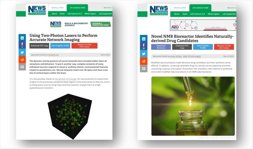 Application content examples on News-Medical.net